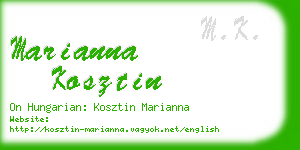 marianna kosztin business card